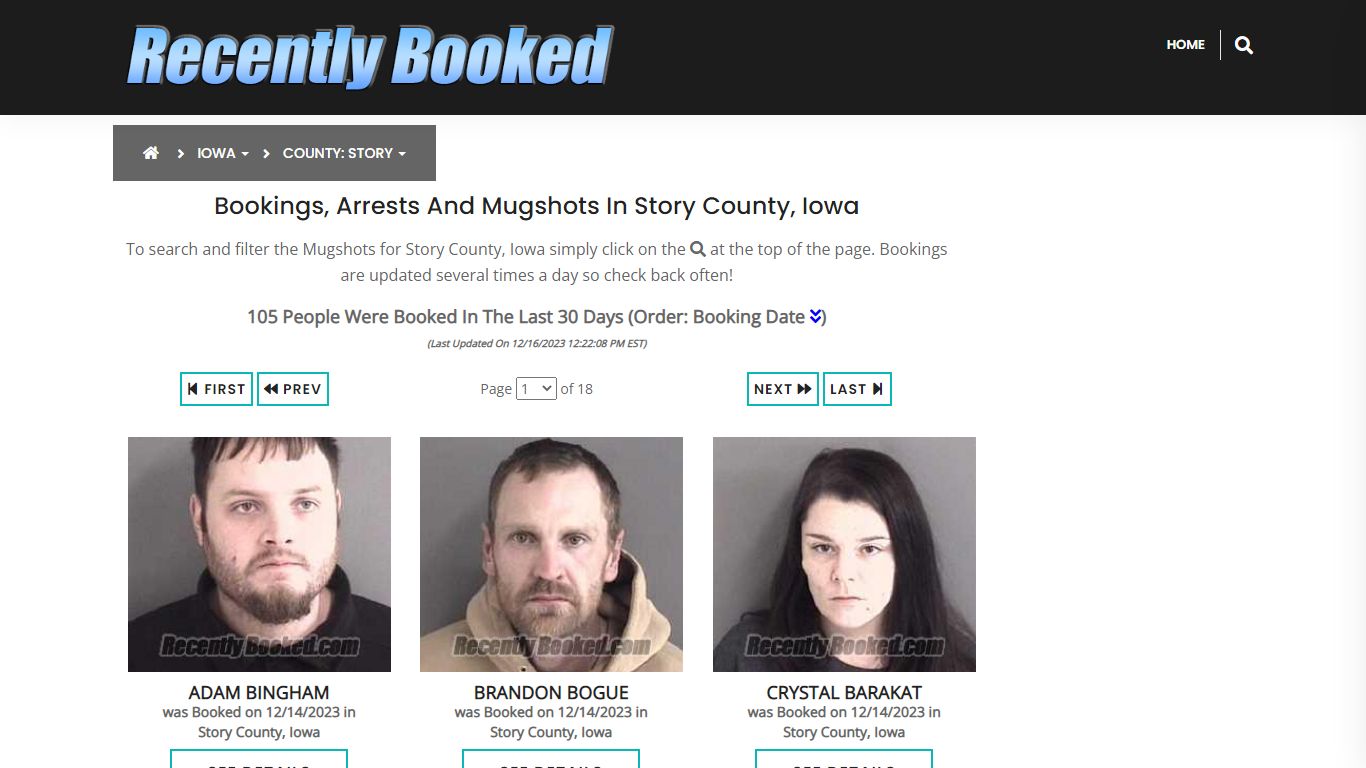 Recent bookings, Arrests, Mugshots in Story County, Iowa - Recently Booked